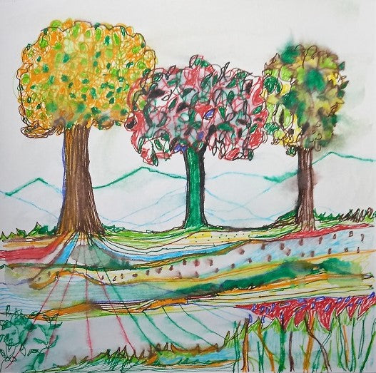 Three Trees - Handpainted Card