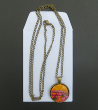 Load image into Gallery viewer, A bright and bold hand painted pendant