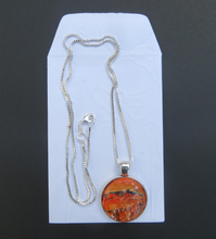 Load image into Gallery viewer, In Orange And Blue - Hand Painted Pendant