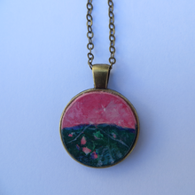 Load image into Gallery viewer, Pink and Green Hand painted pendant