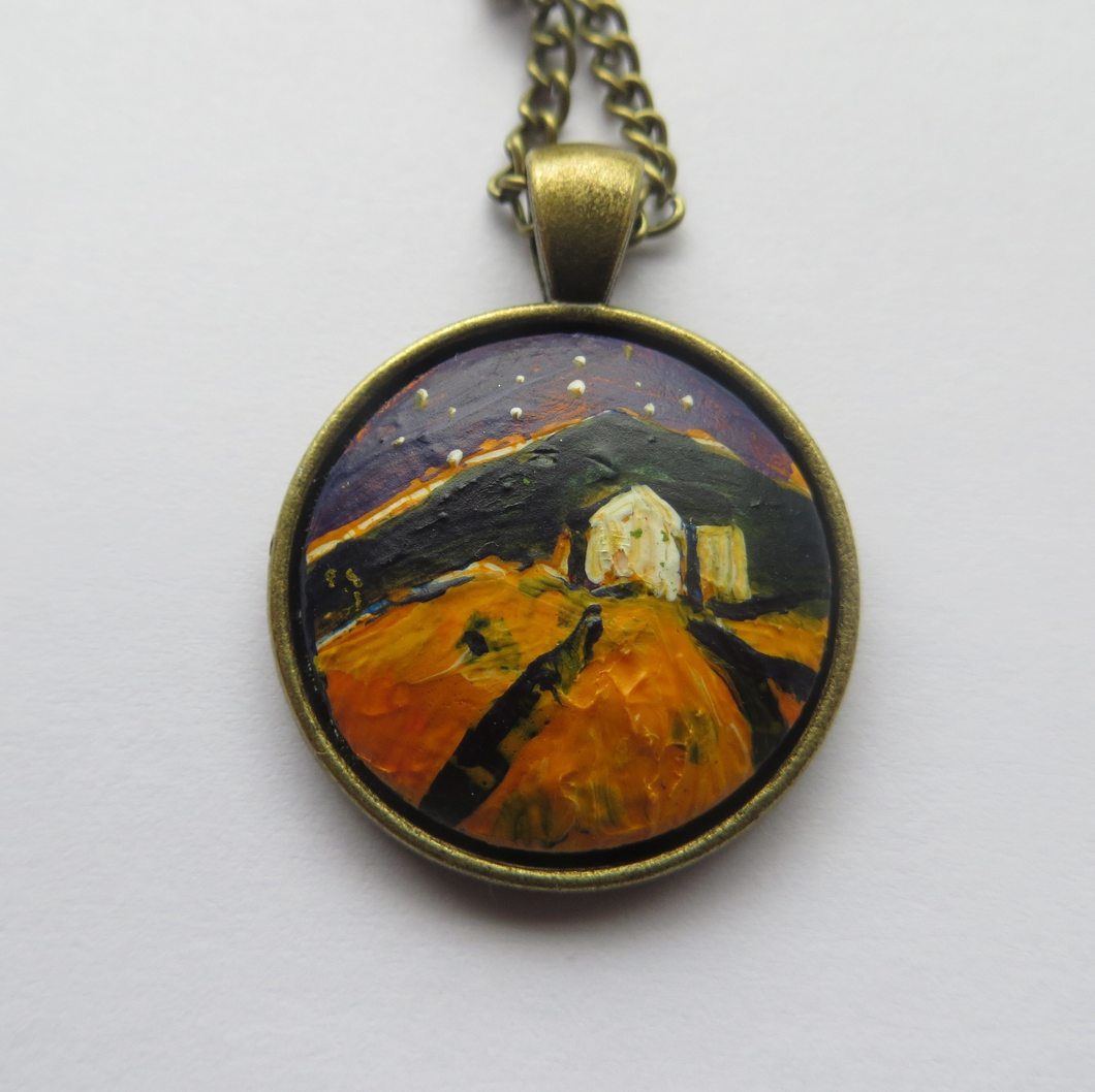 Starry Night - Hand Painted Pendant