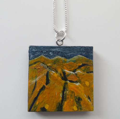 Beyond The Yellow Fields - Hand Painted Pendant